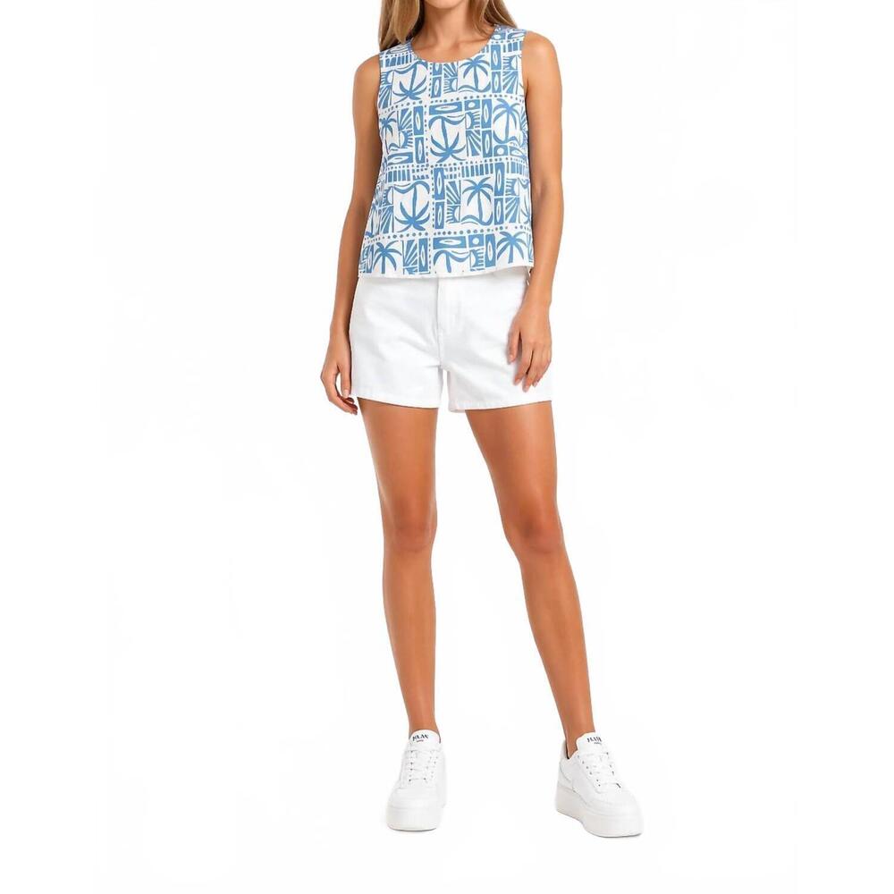 NEW SINCERELY OURS tide tile madison tank in blue/white